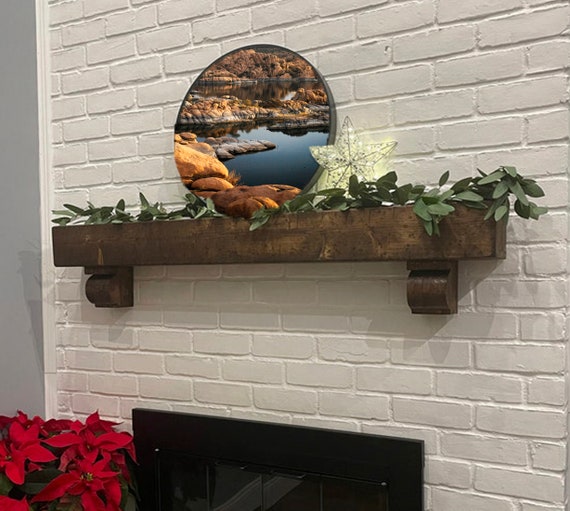 Wood Beam Mantle With Corbelsbeam Mantlefloating - Etsy
