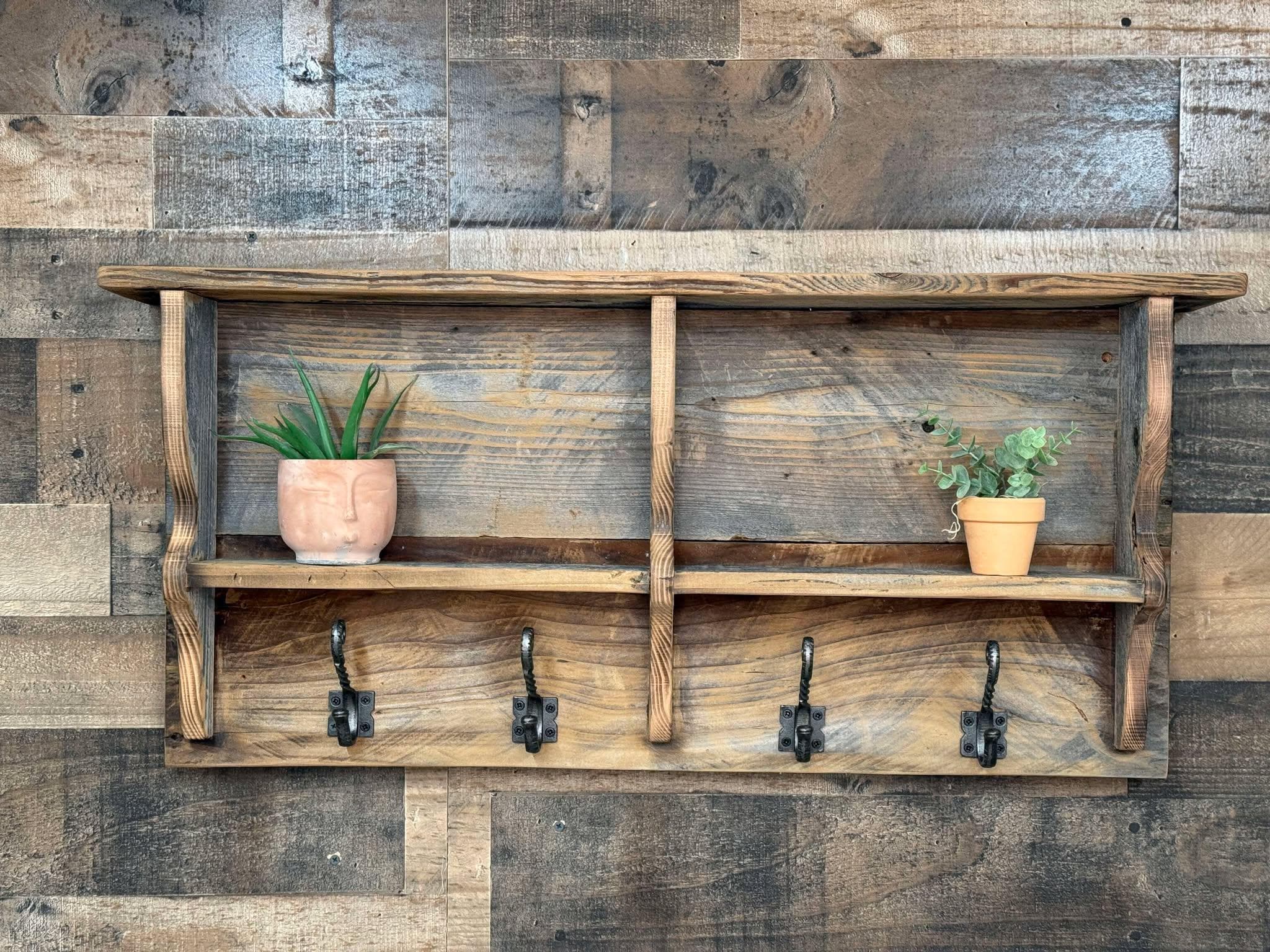 Barn Wood Coat Rack, Barn Wood Cubby ,primitive Coat Rack, Antique Coat ...