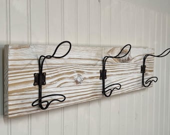 vintage coat rack, wire coat hooks, distressed coat rack, small coat rack, vintage coat hooks, hat rack, vintage hat rack