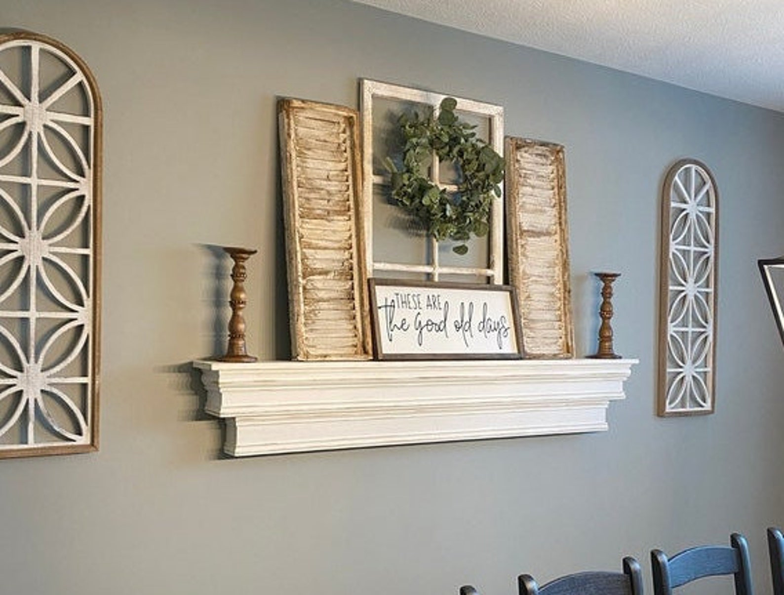 French Country Mantel Shelfprimitive Mantle Shelffireplace Etsy