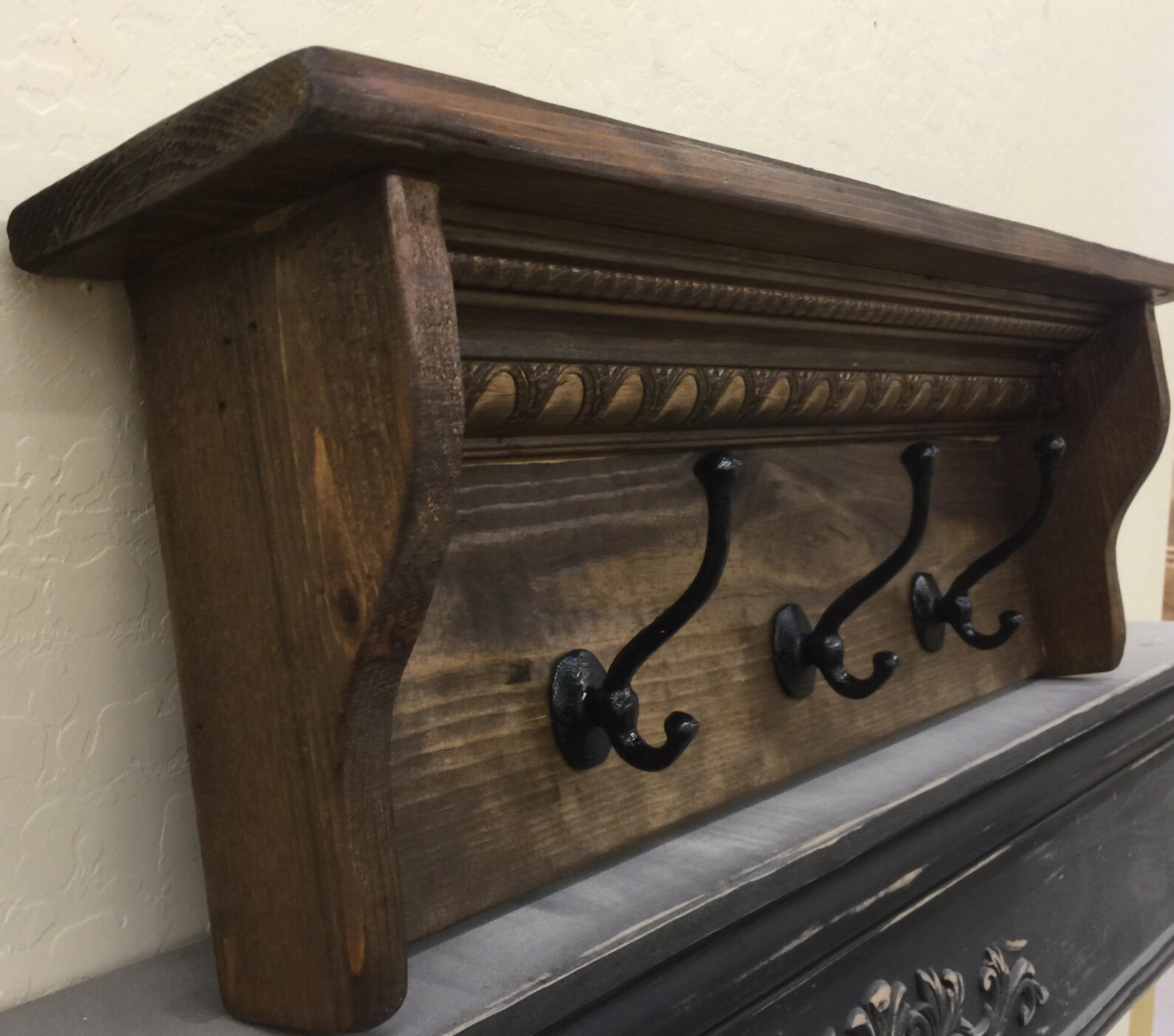 French Country Coat Rack Primitive Coat Rack Rustic Towel Etsy