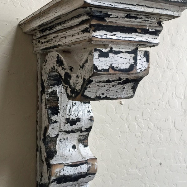 Antique style Corbel, Wooden Corbel, French Country Corbel, Wall Sconce, Shelf Bracket, Handmade Corbel, Distressed Corbel, Rustic Shelf