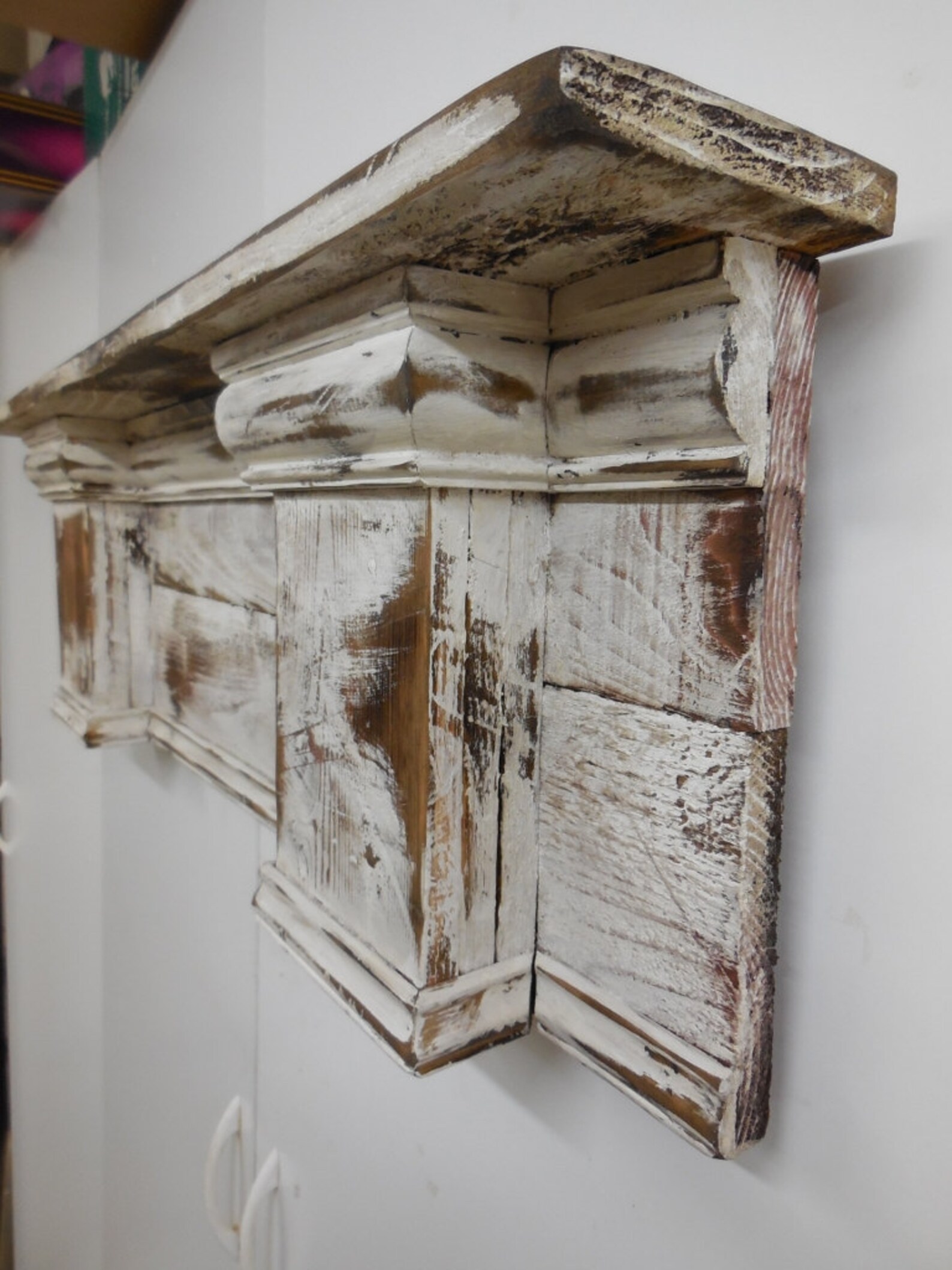 French Country Mantle Shelf Primitive Mantle ShelfFireplace Etsy