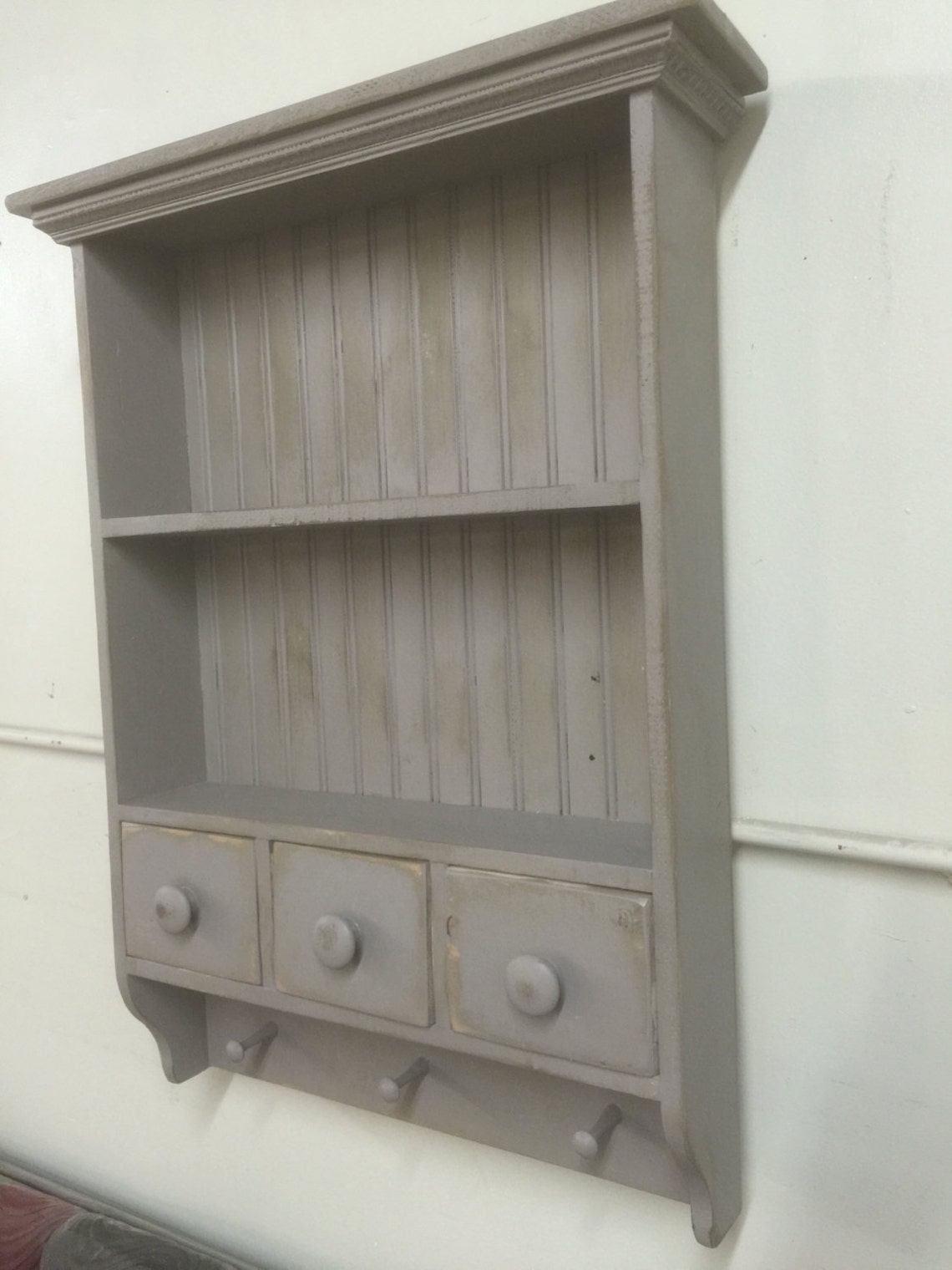 French Country Wall Shelf Cottage Chic Shelf Shaker Etsy