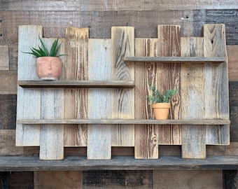 barn wood shelf, plant shelf, rustic wall shelf, knick knack shelf, primitive wall shelf, antique wall shelf, hall tree, barn wood display