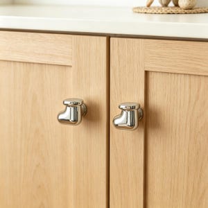 Minimalist Brass Cabinet Knob: Single Hole Stocking Drawer Nightstand Handle