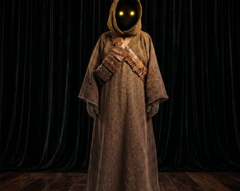 Jawa-cosplaykostuum met leren bandolier | Nauwkeurige scavenger-outfit voor scherm