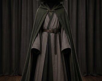 Waldzauberer Kostüm | High Fantasy Zauberer Outfit, Kompletter Zauberer Anzug