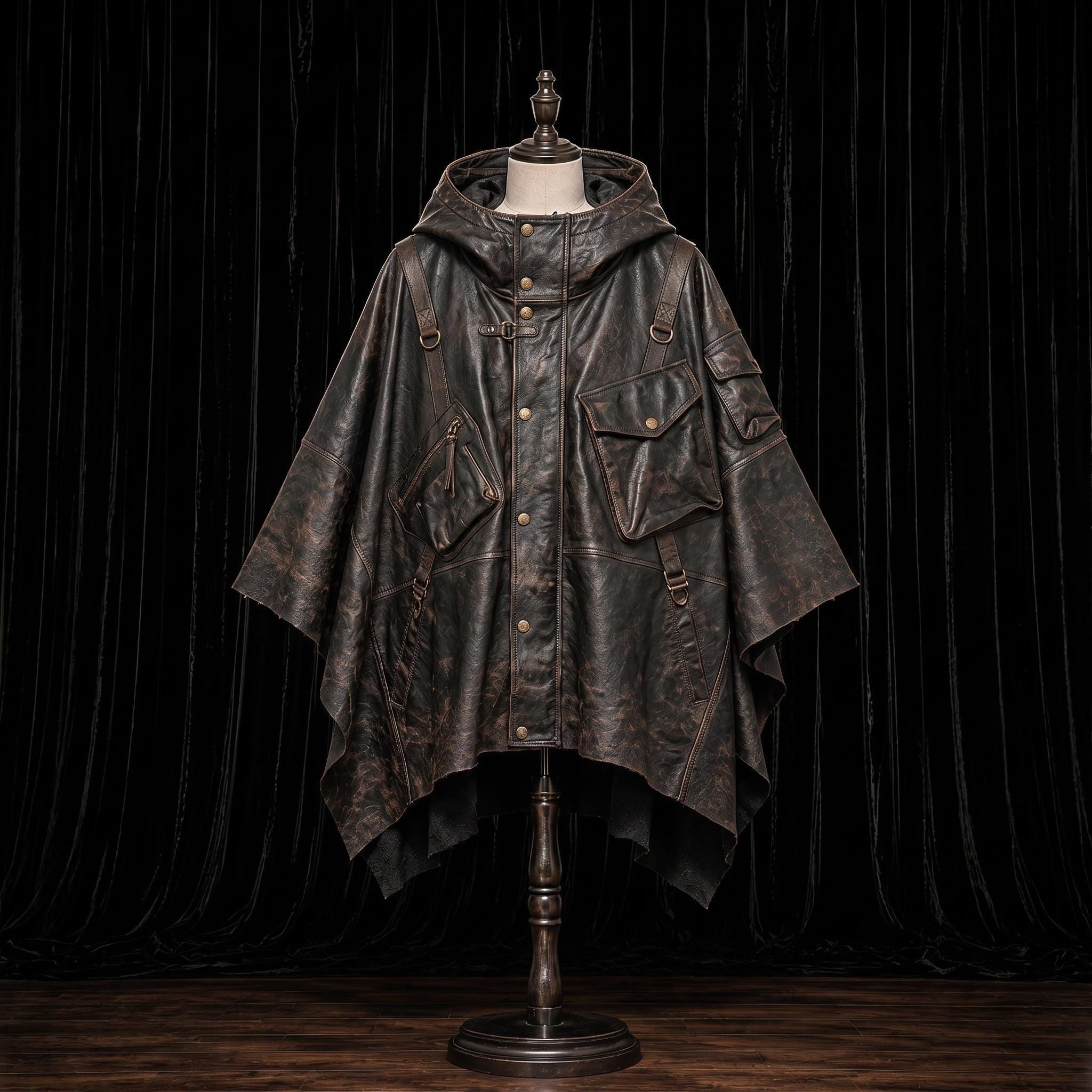 Leather poncho - Etsy 日本