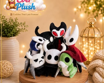 Set de peluches de Hollow Knight, paquete de peluches inspirados en Silksong, peluches de caballero y jefe, regalo adorable para gamers, artículo de colección de videojuegos.