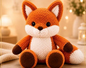 Peluche de zorro, lindo animal de peluche de zorro, suave peluche de zorro kawaii, decoración de guardería con temática de bosque, regalo para baby shower, regalo para niños, acogedor juguete de peluche