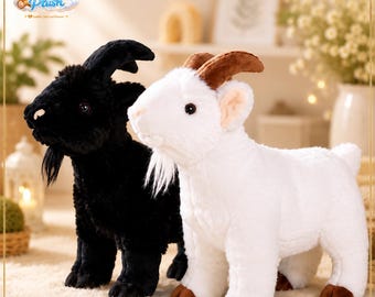 Peluche de cabra, peluche realista de cabra, peluche suave de cordero, peluche de animal de granja, linda decoración para la habitación del bebé, regalo para baby shower, regalo para niños