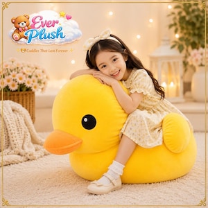 Yellow Duck Plush Toy, Cute Duck Plush Pillow, Soft Stuffed Animal, Kawaii Duck Cushion, Giant Plush Gift for Kids & Adults