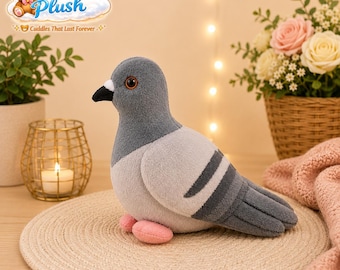 Peluche de paloma suave – Peluche de ave realista, decoración acogedora para la habitación, peluche de pájaro adorable, regalo kawaii, regalo para amantes de las aves, peluche coleccionable