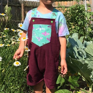 Toddler overalls, bee overalls, toddler overall shorts, overalls 3T / 4T