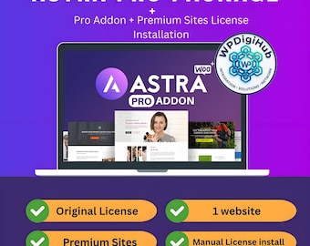 Paquete Astra Pro / 6 plugins con licencia de por vida / Más de 300 plantillas / Oficial y seguro / Tema de WordPress