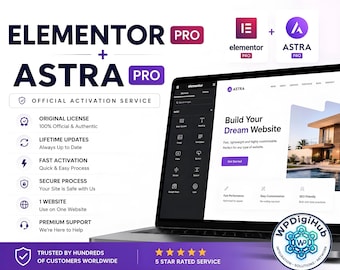 Licencia de por vida de Astra Pro / Servicio de activación de Elementor Pro (WordPress)
