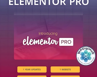 Licencia Elementor Pro para 1 sitio web / 1 año de actualizaciones, activación oficial de WordPress.