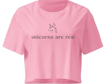 Top corto de unicornio para mujer
