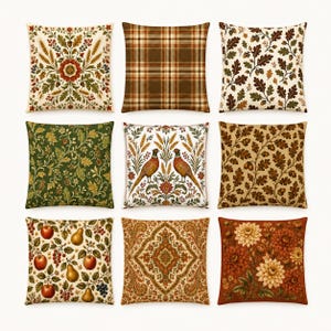 Heritage Harvest Pillow Cover, Vintage Fall Cushion Cover, Double-Sided Square Sofa Decor, 14/16/18/20/24 Inch