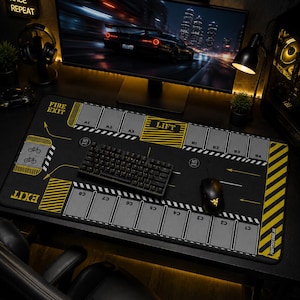 Parking Garage Layout Desk Mat | Roadway Play Mat, Lift & Exit Markings