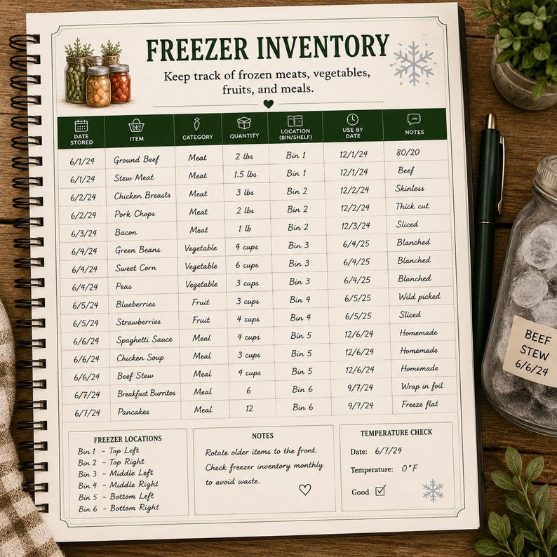 Canning & Pantry Record Book | Food Preservation Planner (Digital Download) image 2
