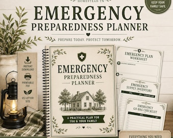 Emergency Preparedness Planner | Family Disaster Planning Binder (PDF Download)