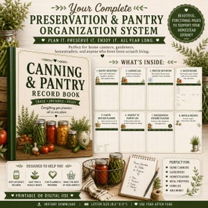 Canning & Pantry Record Book | Food Preservation Planner (Digital Download) image 1