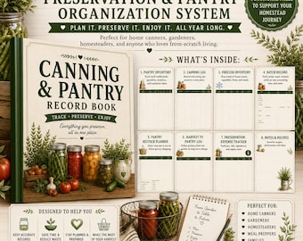Canning & Pantry Record Book | Food Preservation Planner (Digital Download)