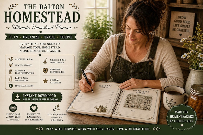 Ultimate Homestead Planner | Garden, Chicken, Canning, Financial Records (Digital Download) image 4