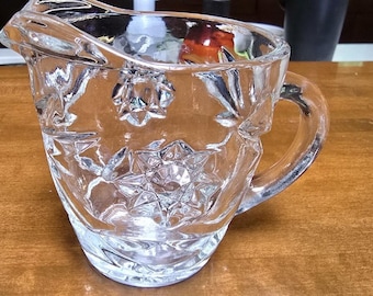 Vintage Anchor Hocking Early American Prescut creamer "Star of David" pattern.