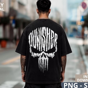 Skull Vigilante T-shirt ontwerp PNG SVG, tactische schedel sublimatieprint, Punisher-stijl schedel clipart, papa T-shirt ontwerp, digitale download
