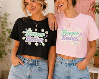 Camiseta Amigas para siempre | Camiseta Mejores amigas | Regalo para novia | Camiseta de moda para mujer