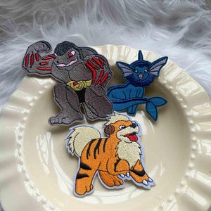 Geborduurde Pokemon-patchset | Pocket Monster karakter klittenband moraal patch | Opstrijkbare appliqué voor jas rugzakhoed