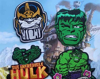 Parche bordado de los personajes Loki y Hulk, parche moral de superhéroe con cierre de velcro, aplique termoadhesivo para chaqueta, mochila, sombrero, cosplay, regalo para fans
