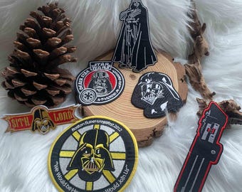 Parche bordado del personaje Señor Oscuro, parche moral con velcro de temática Sith, aplique termoadhesivo para coser o planchar en chaqueta, mochila o chaleco táctico.