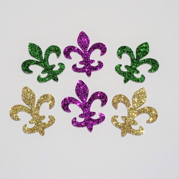 25 Fleur de Lis Confetti, Mardi Gras Party, New Orleans Party, Mardi Gras Decor, Fleur de Lis Party