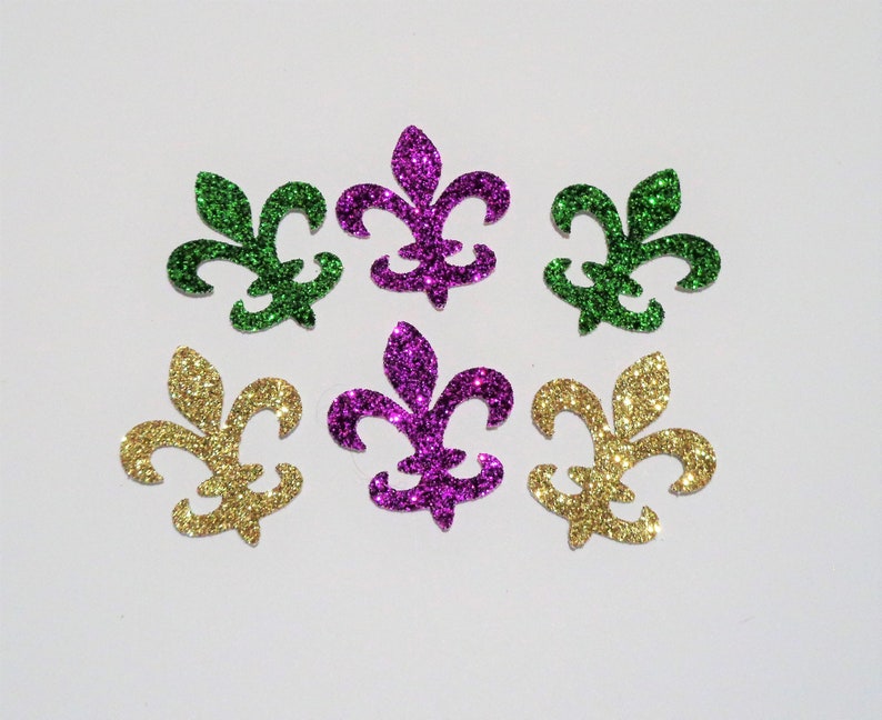 25 Fleur de Lis Confetti Mardi Gras Party New Orleans Party Mardi Gras Decor Fleur de Lis Party
