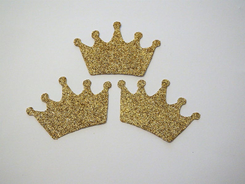 25 Gold 2 inch Crowns,Embellishments,Confetti,Birthday,Princess Theme
