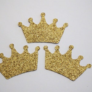 25 Gold 2-Zoll-Kronen, Verzierungen, Konfetti, Geburtstag, Prinzessinnen-Thema