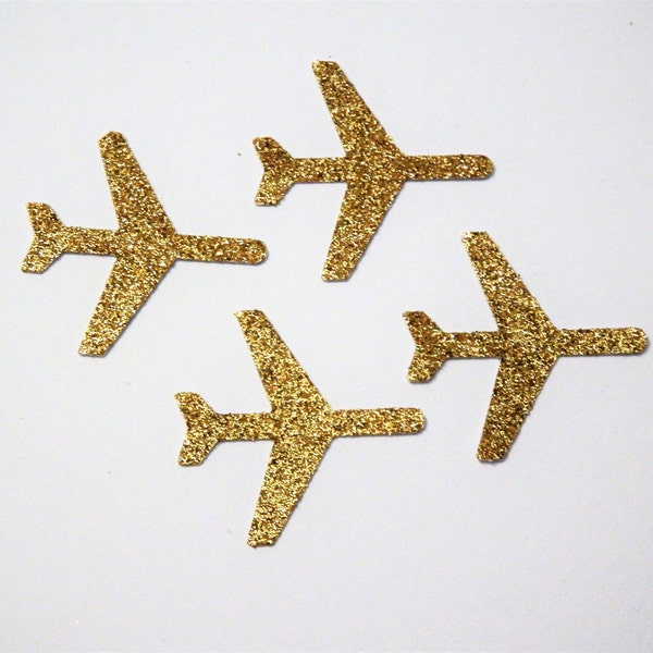 Gold Glitter Airplane Confetti,Adventure Awaits Baby Shower,Travel Theme,Travel Party,Destination Wedding