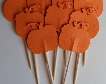Kürbis Cupcake Toppers: Herbst Party Food Picks