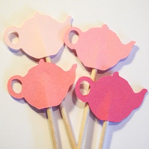 Teapot Cupcake Toppers,Food Picks,Party Picks,Birthday,Wedding,Bridal Shower,Tea Party,Bridal Tea,Mothers Day,High Tea