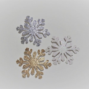 25 Silver Gold White Glitter 2 inch Snowflakes,Confetti,Baby Its Cold Outside,Winter Onederland,Baby Shower,Frozen
