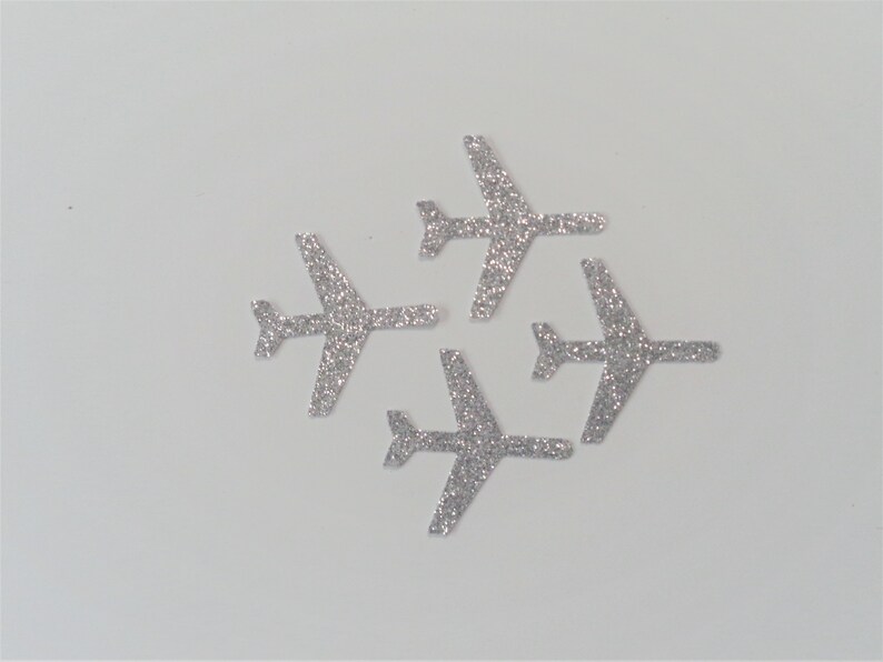 Silver Glitter Airplane ConfettiAdventure Awaits Baby ShowerTravel ThemeTravel PartyDestination Wedding