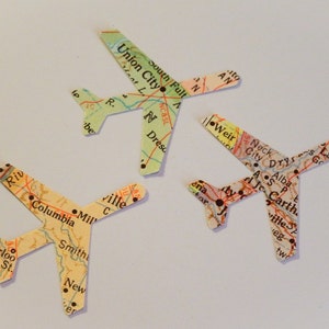 Coriandoli a forma di mappa di aeroplano, coriandoli, matrimonio a tema viaggio, festa di viaggio, decorazioni a mappa, baby shower "Avventura in attesa", aereo di buon viaggio