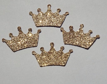 25 Gold Glitter Crowns,Embellishments,Confetti,Birthday,Princess Theme