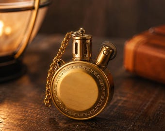Retro Pocket Watch Lighter, Vintage Round Metal Kerosene Lighter, Mini Portable Oil Lighter, Unique Men’s Gift