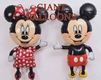Gigantyczne balony foliowe z Myszką Miki i Minnie – 44-calowe dekoracje imprezowe z postaciami (wypełnione helem i powietrzem)