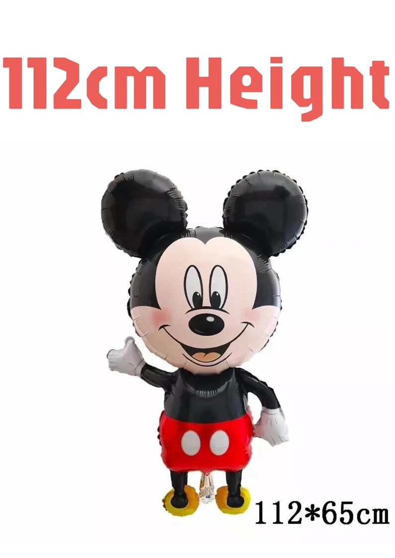 Gigantyczne balony foliowe z Myszką Miki i Minnie – 44-calowe dekoracje imprezowe z postaciami (wypełnione helem i powietrzem) Mickey Mouse